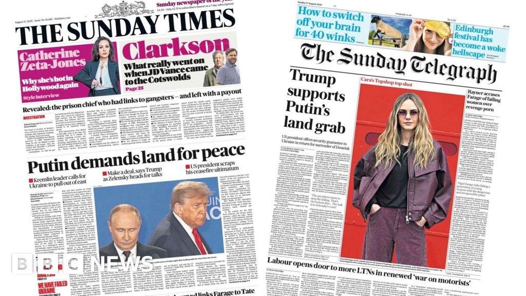 Jornais de domingo destacam proposta de Putin por território ucraniano e críticas a políticas de trânsito no Reino Unido - Imagem do artigo
